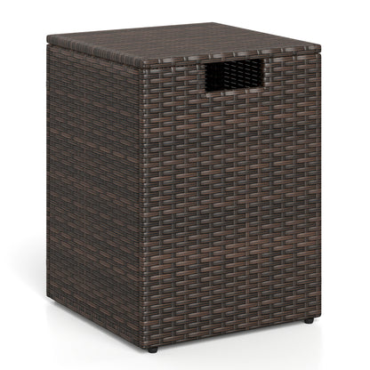 Rattan Propane Tank Cover, Patio Hideaway Side Table, Brown Fire Pit Tables at Gallery Canada