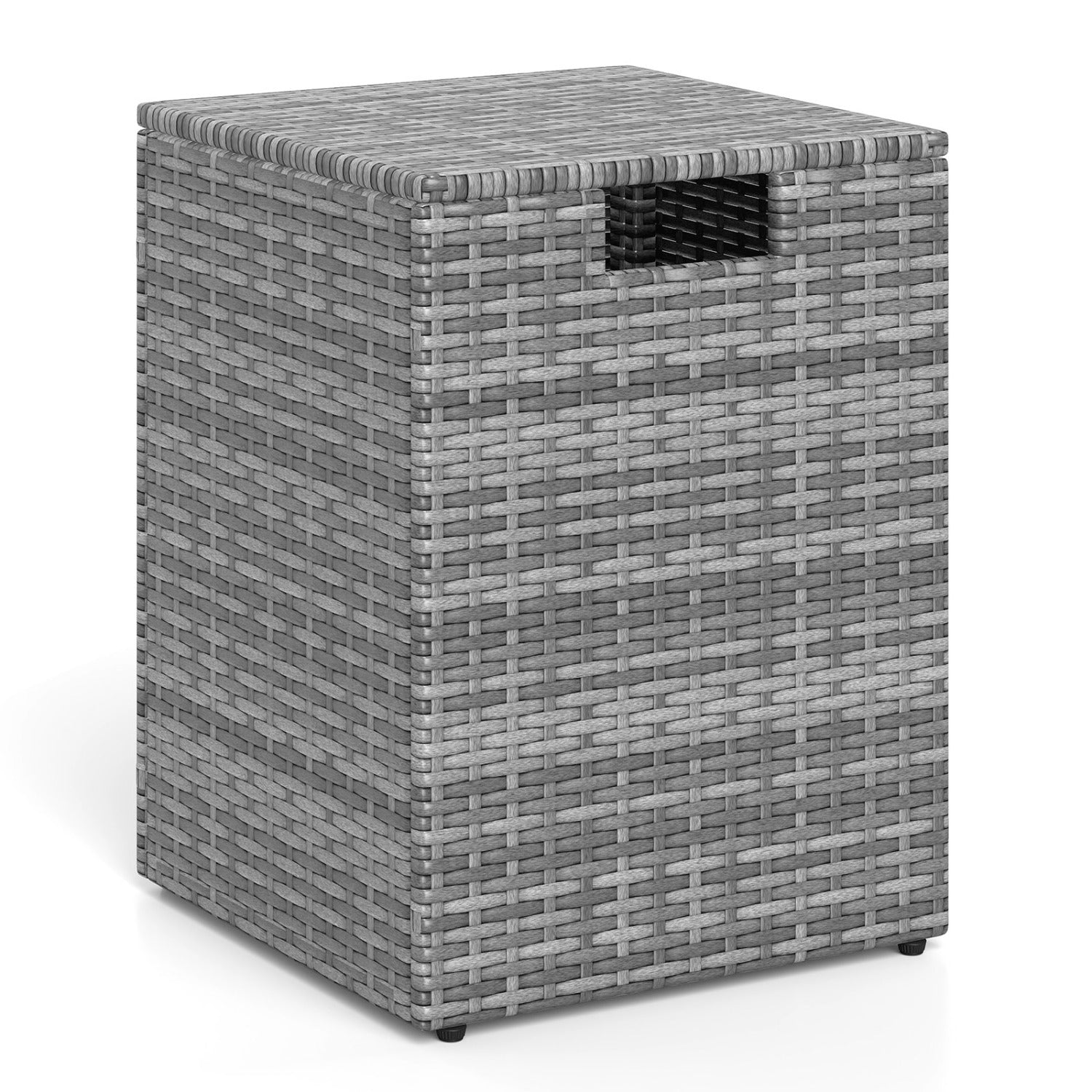 Rattan Propane Tank Cover, Patio Hideaway Tank Side Table, Gray Fire Pit Tables at Gallery Canada