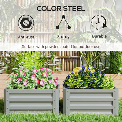 2' x 2' x 1' Raised Garden Bed, Galvanised Steel Frame, Light Grey Raised Garden Beds at Gallery Canada