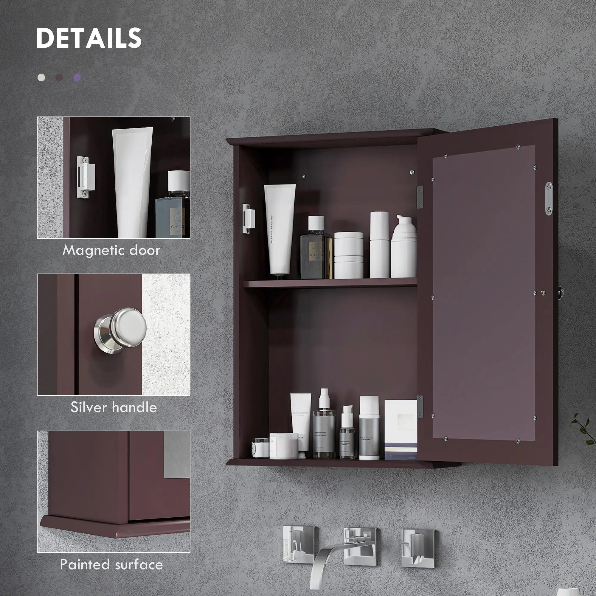 Bathroom Mirror Cabinet, Wall Mounted Medicine Cabinet, Dark Brown Mirror Medicine Cabinets at Gallery Canada