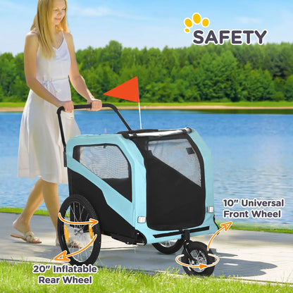 2-in-1 Dog Bike Trailer, Pet Stroller, Large, Quick-Release Wheels, Blue Dog Bike Trailers & Strollers at Gallery Canada