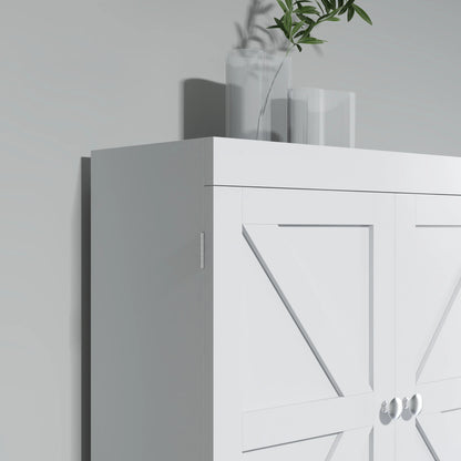 Over Toilet Cabinet, Bathroom Storage with Barn Doors, Open Shelf, White Over The Toilet Storage at Gallery Canada
