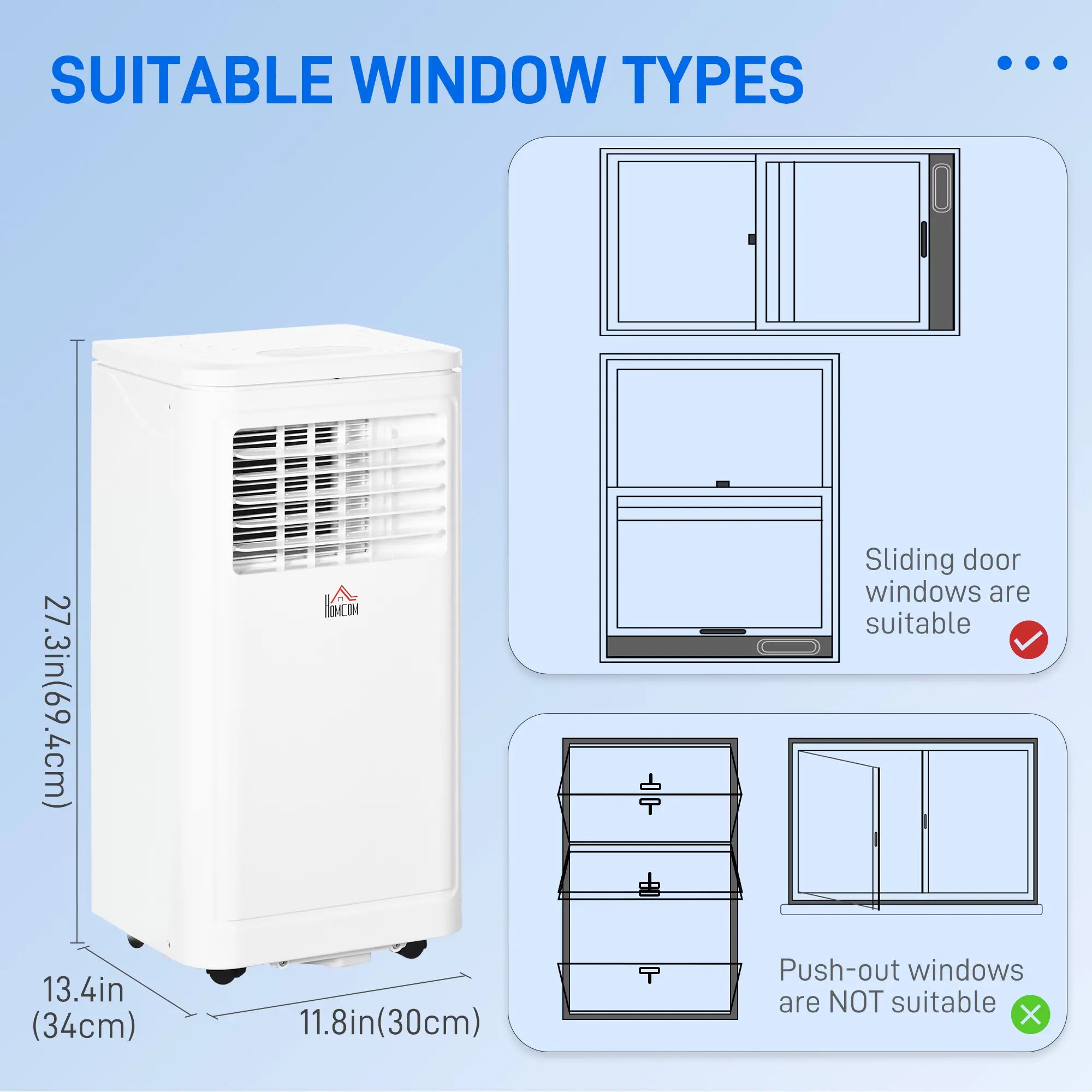 8000 BTU Portable Air Conditioner, 344 Sq. Ft., White Air Conditioner at Gallery Canada