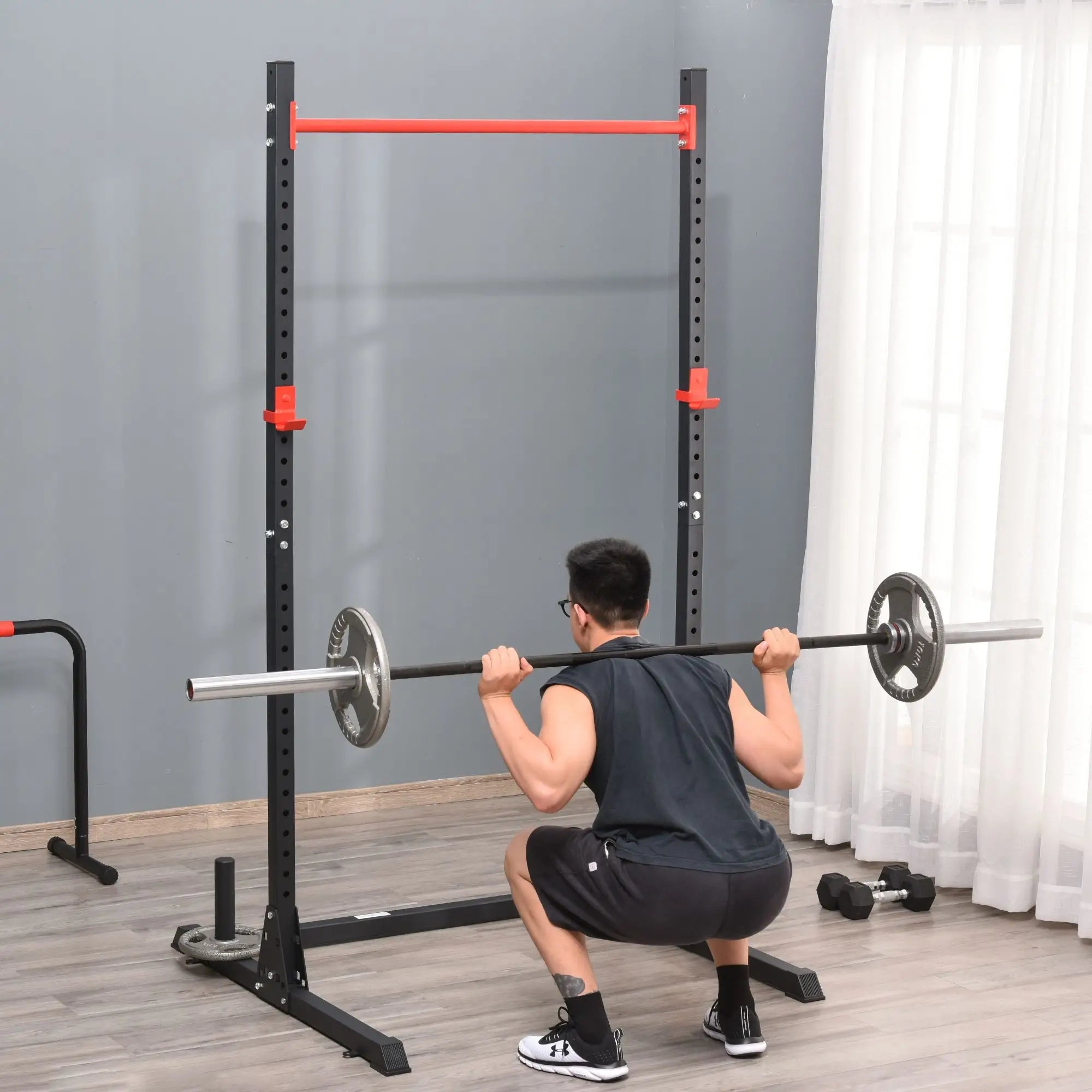 Adjustable Barbell Power Rack, Squat Stand, Strength Training, Home Gym, Black Power Towers at Gallery Canada