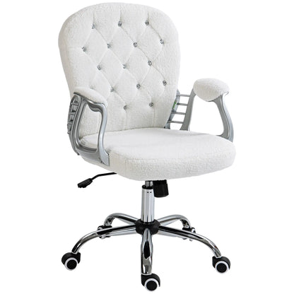 Office Chair, Adjustable Height, Tufted Back, White Task Chairs White at Gallery Canada