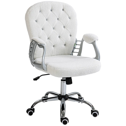 Office Chair, Adjustable Height, Tufted Back, White Task Chairs White at Gallery Canada