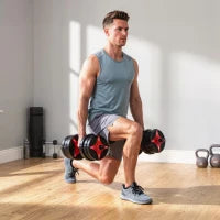 5-in-1 Adjustable Dumbbell Set, 66 lb, Converts To Barbell