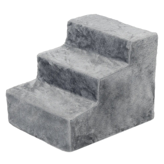 3-Step Dog Ramp for Sofa, Bed, Couch, Removable Cover, Light Grey Dog Stairs Light Grey at Gallery Canada