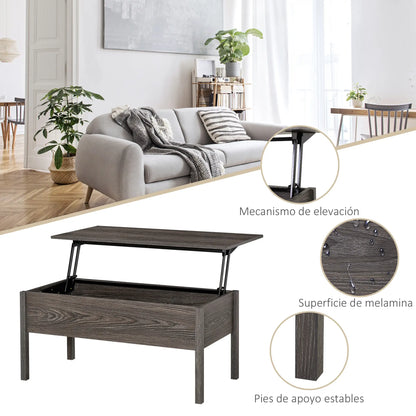39" Lift Top Coffee Table, Hidden Storage, Living Room, Grey Coffee Tables at Gallery Canada