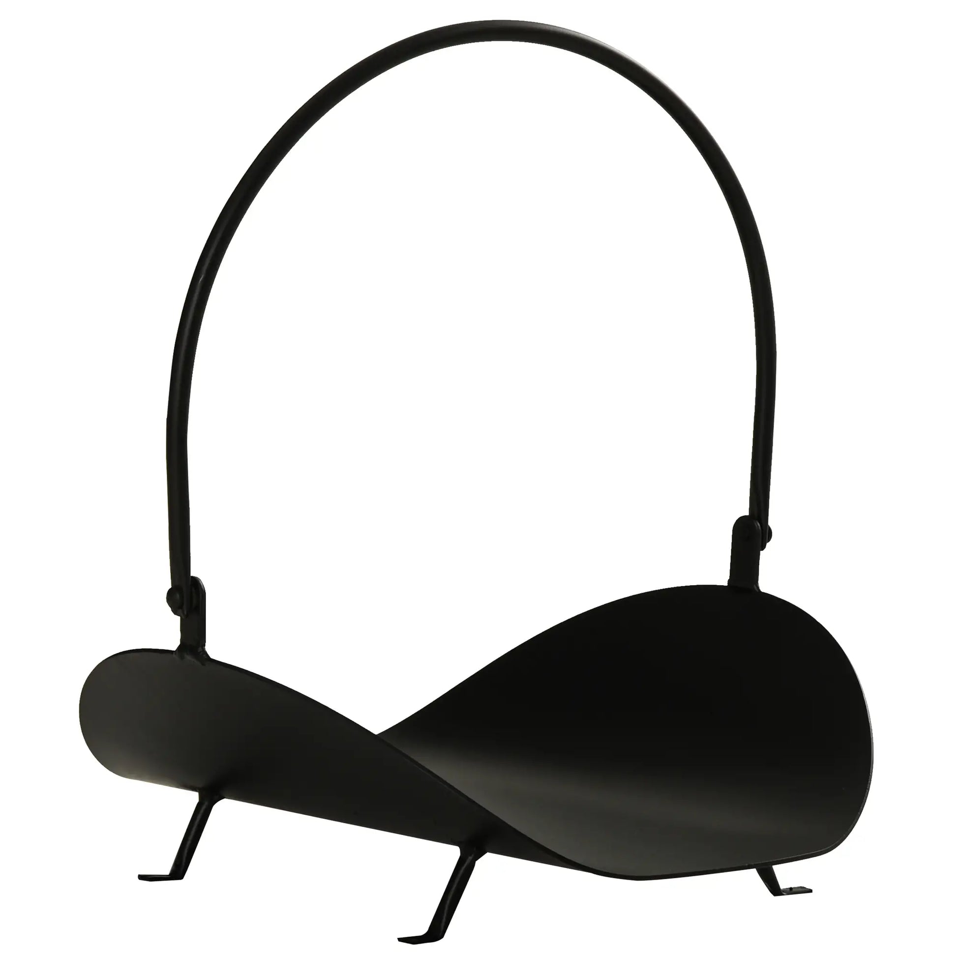16" Firewood Log Rack, Curved Fireplace Holder, Black Firewood Racks at Gallery Canada