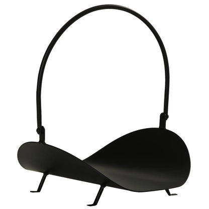 16" Firewood Log Rack, Curved Fireplace Holder, Black Firewood Racks at Gallery Canada