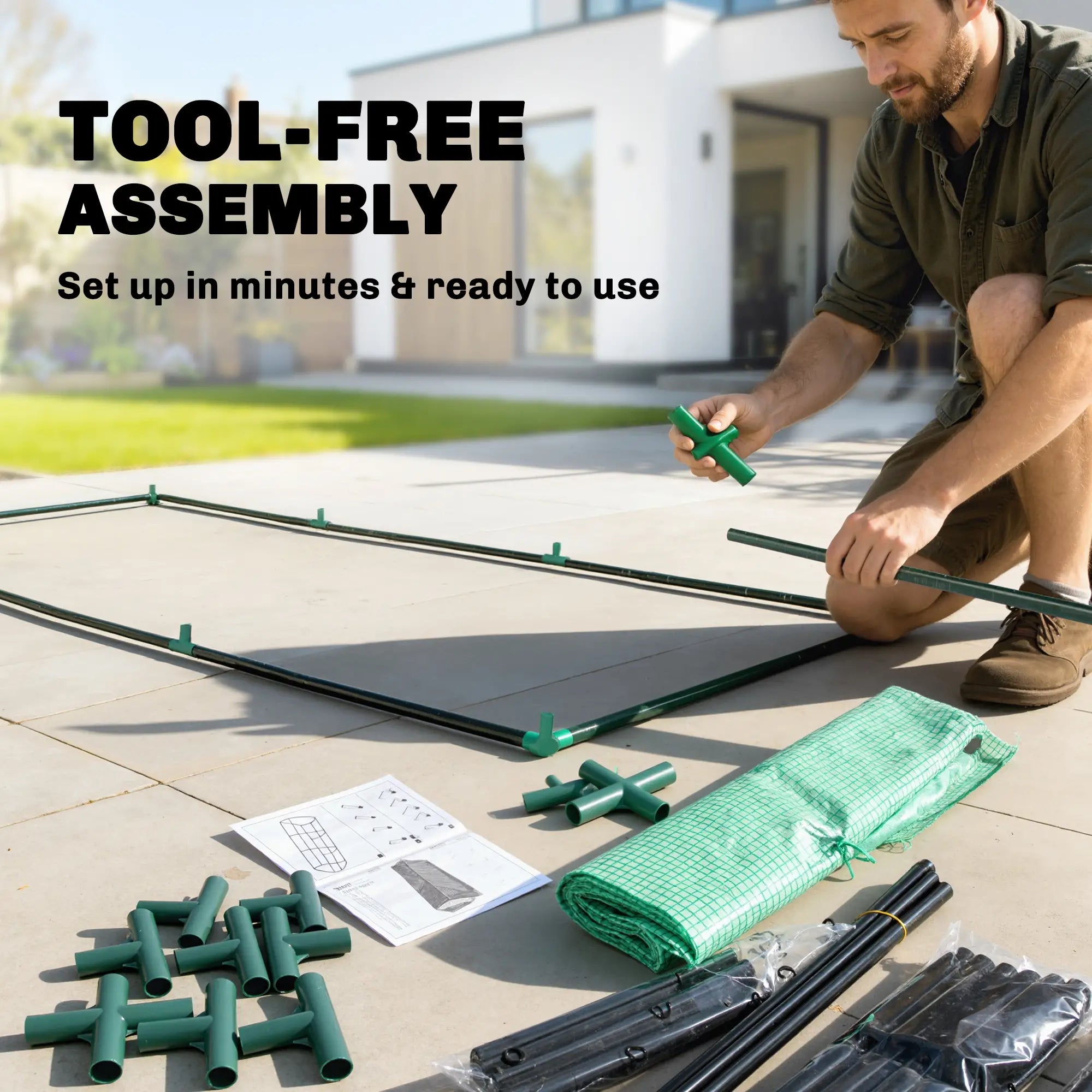 Portable Mini Greenhouse, Mesh Windows, 94.5