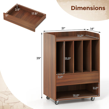 Record Player Stand With Drawer, Record Holder, Walnut Cabinets & Chests at Gallery Canada