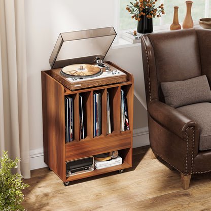 Record Player Stand With Drawer, Record Holder, Walnut Cabinets & Chests at Gallery Canada