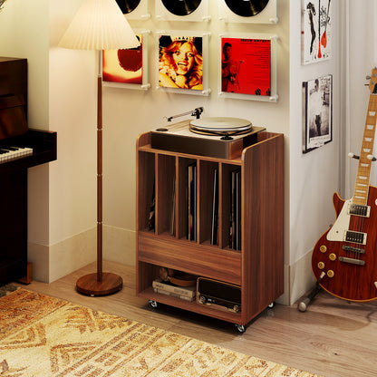 Record Player Stand With Drawer, Record Holder, Walnut Cabinets & Chests at Gallery Canada