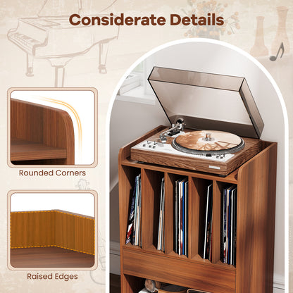 Record Player Stand With Drawer, Record Holder, Walnut Cabinets & Chests at Gallery Canada