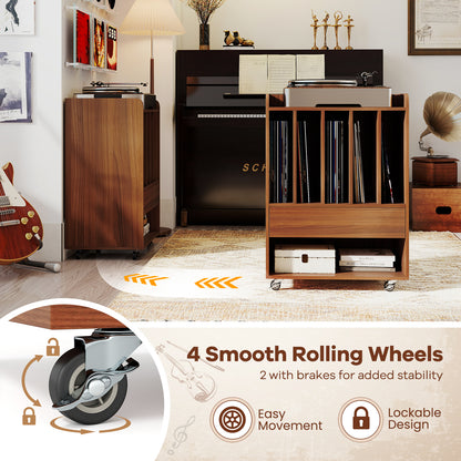 Record Player Stand With Drawer, Record Holder, Walnut Cabinets & Chests at Gallery Canada