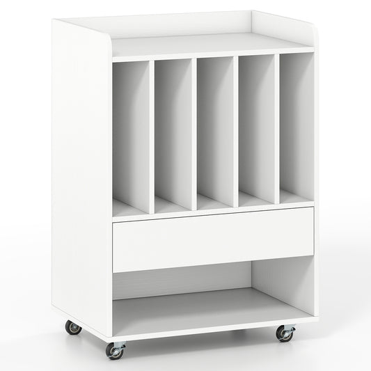 Record Player Stand Turntable Stand with Drawer and Record Holder, White Cabinets & Chests White at Gallery Canada