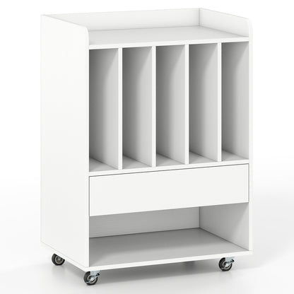 Record Player Stand Turntable Stand with Drawer and Record Holder, White Cabinets & Chests at Gallery Canada