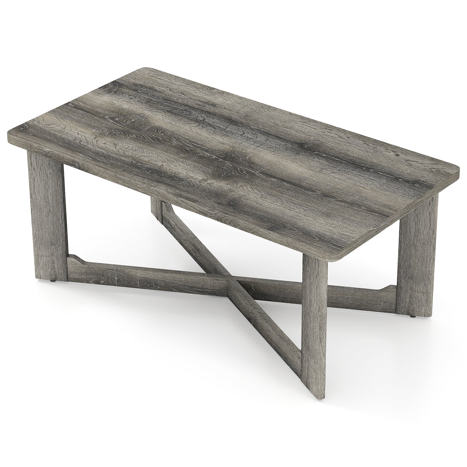 Rectangle Coffee Table Rubber Wood with X-Shaped Base, Gray Coffee Tables at Gallery Canada
