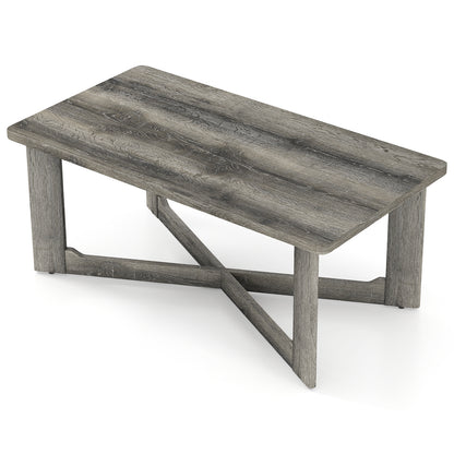 Rectangle Coffee Table Rubber Wood with X-Shaped Base, Gray Coffee Tables at Gallery Canada