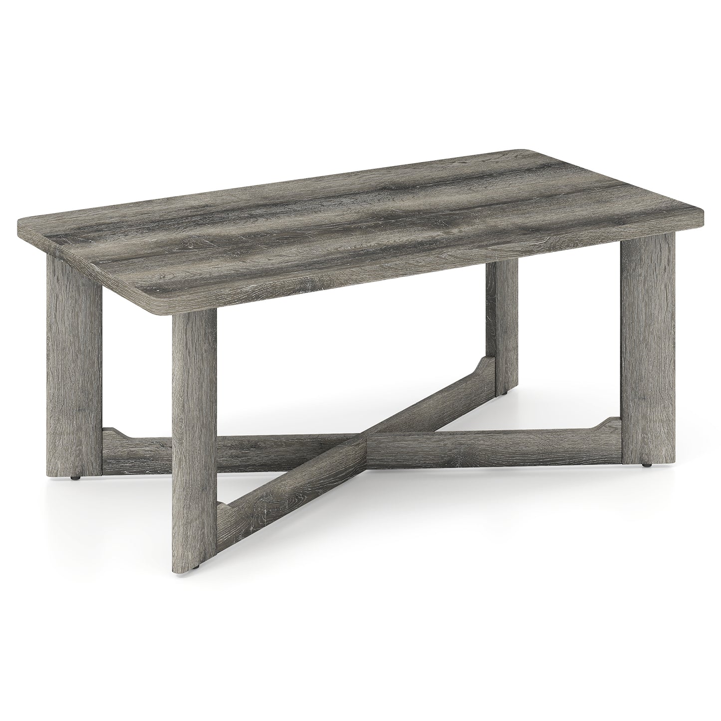 Rectangle Coffee Table Rubber Wood with X-Shaped Base, Gray Coffee Tables at Gallery Canada