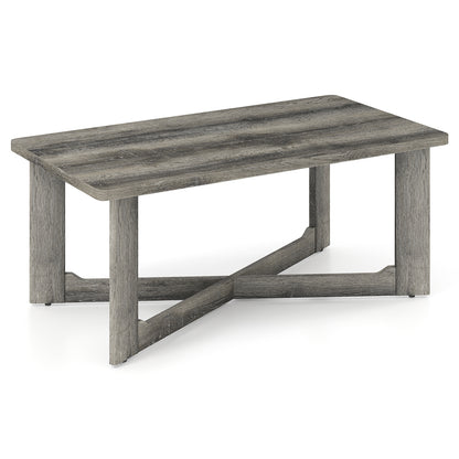 Rectangle Coffee Table Rubber Wood with X-Shaped Base, Gray Coffee Tables at Gallery Canada