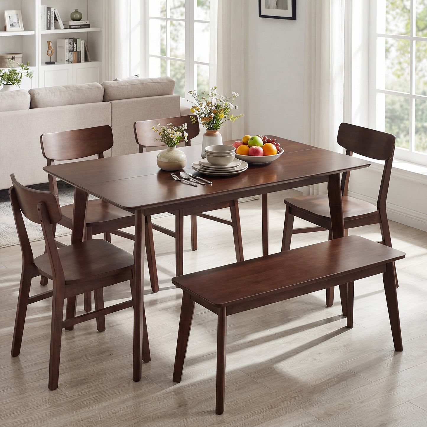 Rectangle Dining Table, 47", Seats 4-6, Walnut Dining Tables at Gallery Canada