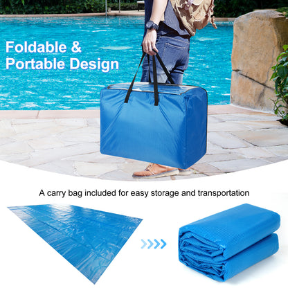 Rectangle Swimming Pool Cover 12-MIL Heat Retaining Pool Solar Blanket with Carrying Bag-32FT x 16FT, Blue Swimming Pools at Gallery Canada