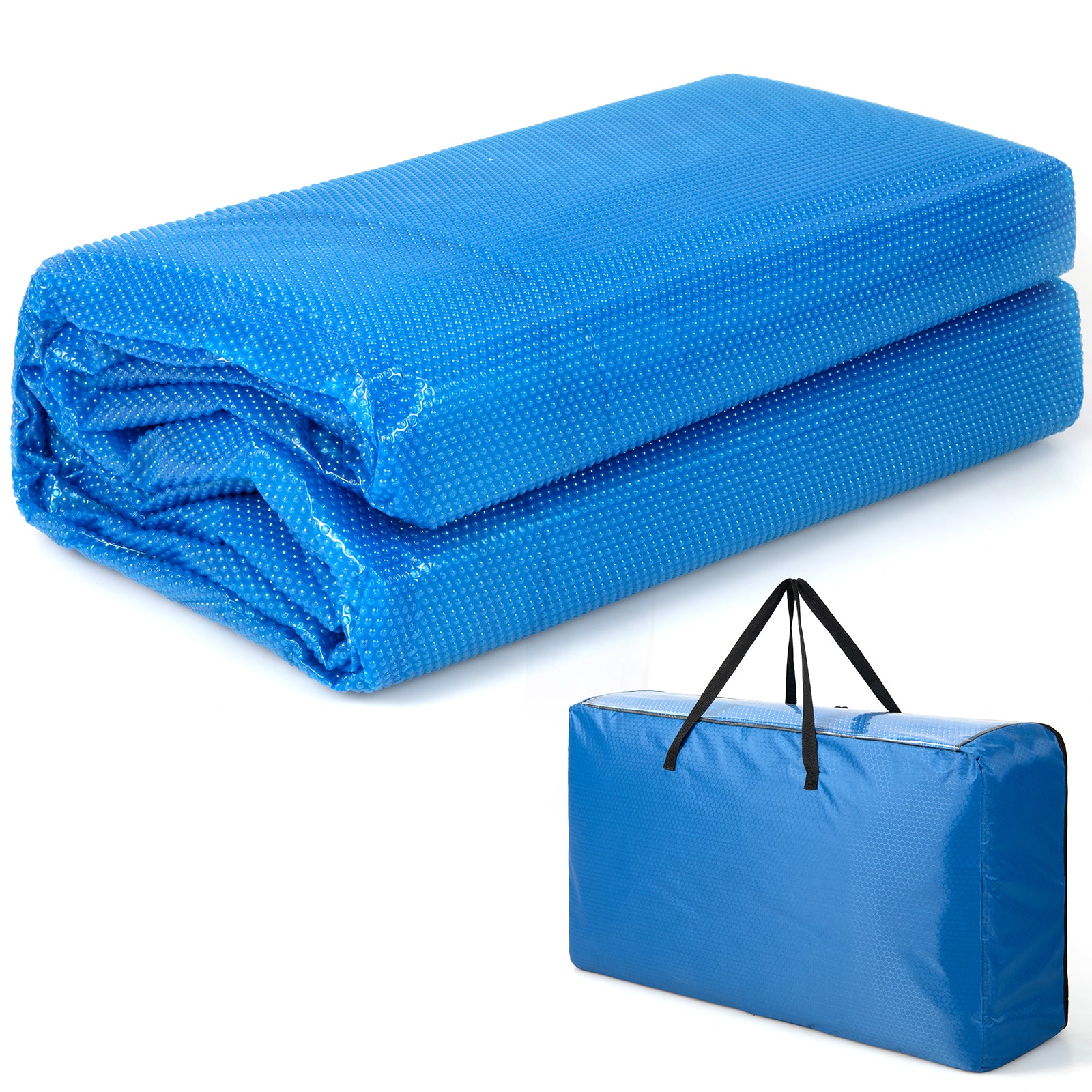 Rectangle Swimming Pool Cover 12-MIL Heat Retaining Pool Solar Blanket with Carrying Bag-36FT x 18FT, Blue Swimming Pools Blue at Gallery Canada