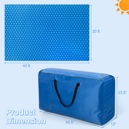 Rectangle Swimming Pool Cover 12-MIL Heat Retaining Pool Solar Blanket with Carrying Bag-40FT x 20FT, Blue Swimming Pools at Gallery Canada