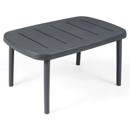 Rectangular Patio Storage Side Table, Aluminum Alloy Rods, Gray Patio Coffee Tables Gray at Gallery Canada