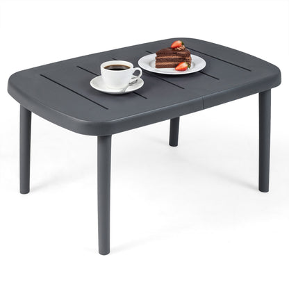 Rectangular Patio Storage Side Table, Aluminum Alloy Rods, Gray Patio Coffee Tables Gray at Gallery Canada