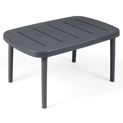 Rectangular Patio Storage Side Table, Aluminum Alloy Rods, Gray Patio Coffee Tables at Gallery Canada
