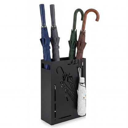Rectangular Umbrella Holder Rack with Removable Drip Tray, Black Shoe Racks & Storage Benches at Gallery Canada