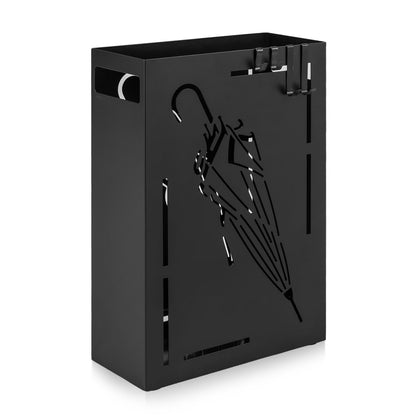 Rectangular Umbrella Holder Rack with Removable Drip Tray, Black Shoe Racks & Storage Benches at Gallery Canada