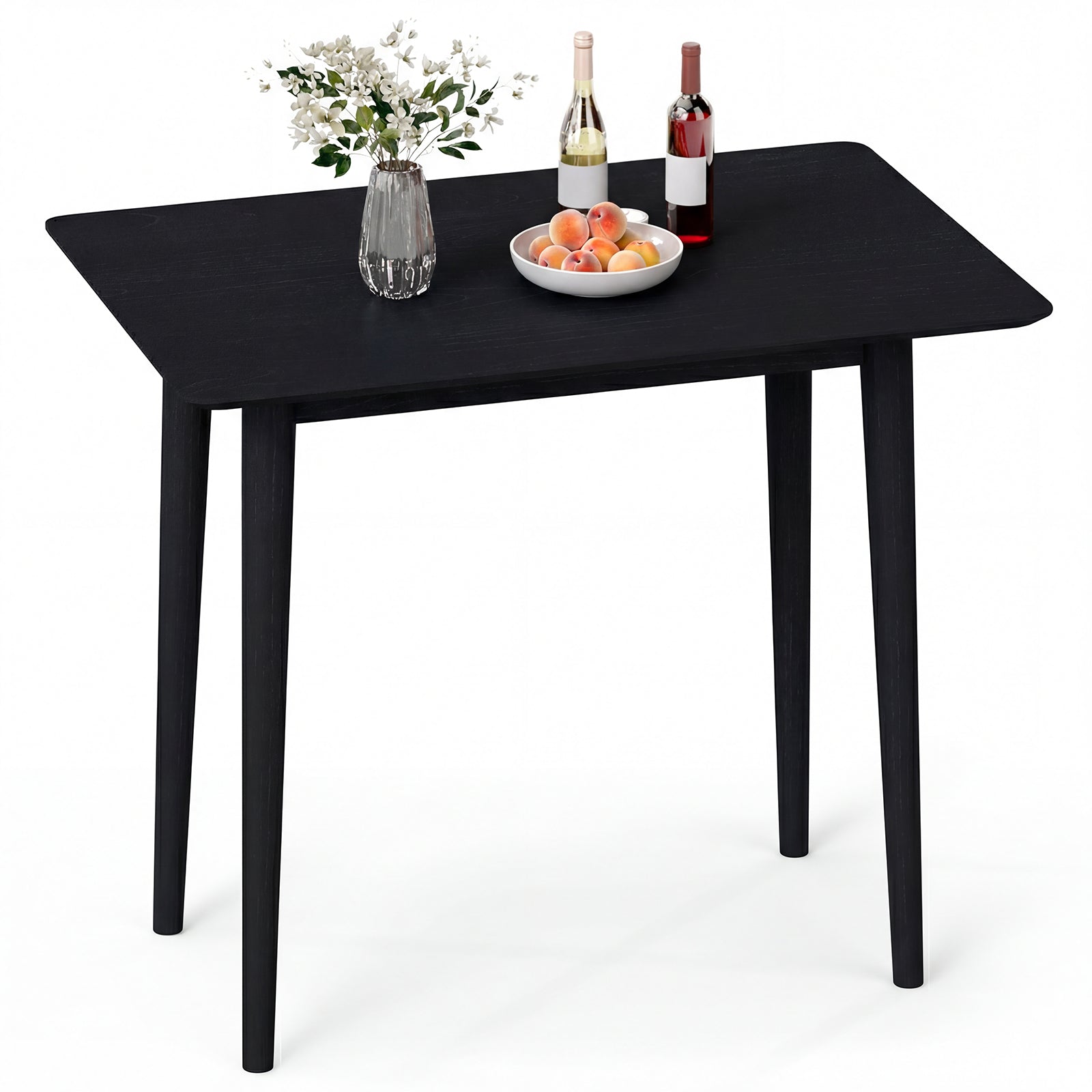 Rectangular Wooden Dining Table, 34 Inch, Farmhouse Kitchen Table, Black Dining Tables at Gallery Canada