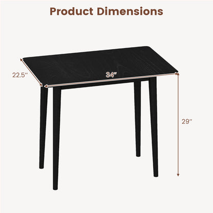 Rectangular Wooden Dining Table, 34 Inch, Farmhouse Kitchen Table, Black Dining Tables at Gallery Canada