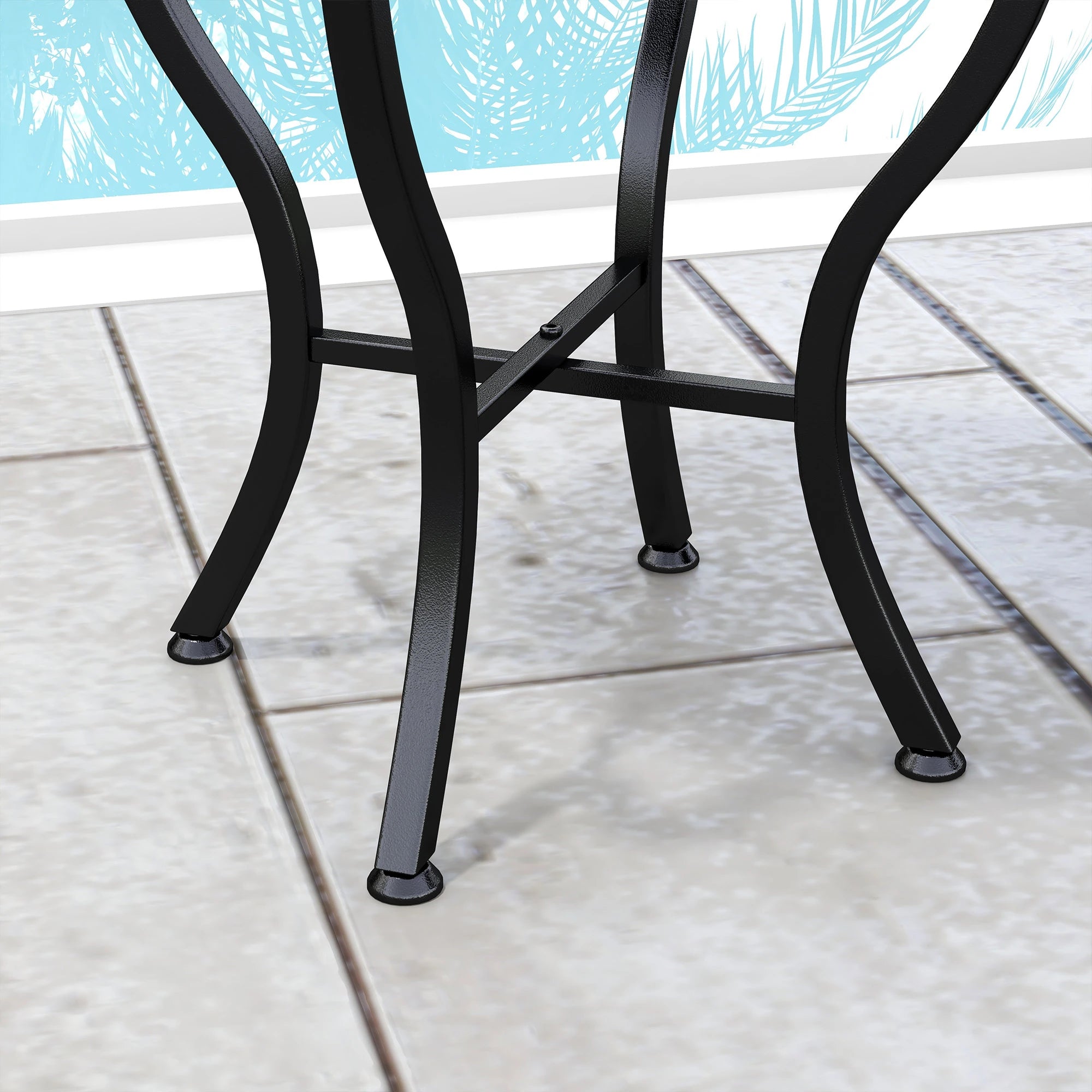 Round Outdoor Table, Patio Bistro Coffee Table, Mosaic Top, Steel Frame Patio Side Tables at Gallery Canada