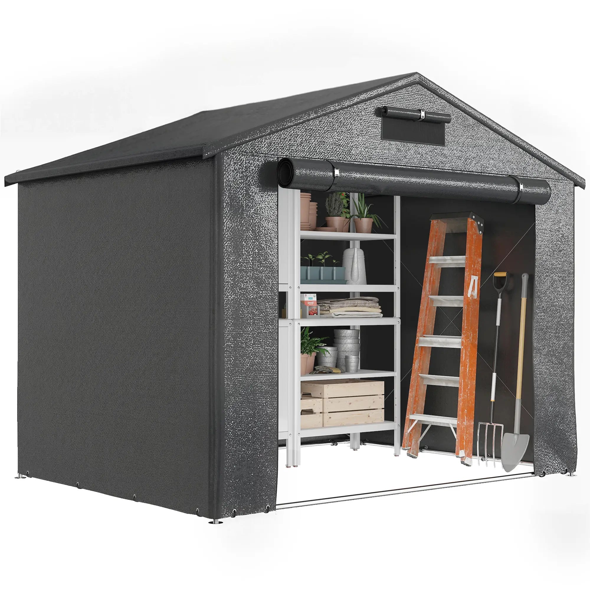 8' x 6' Portable Shed, Waterproof Bike Tent, Dark Grey Sheds at Gallery Canada