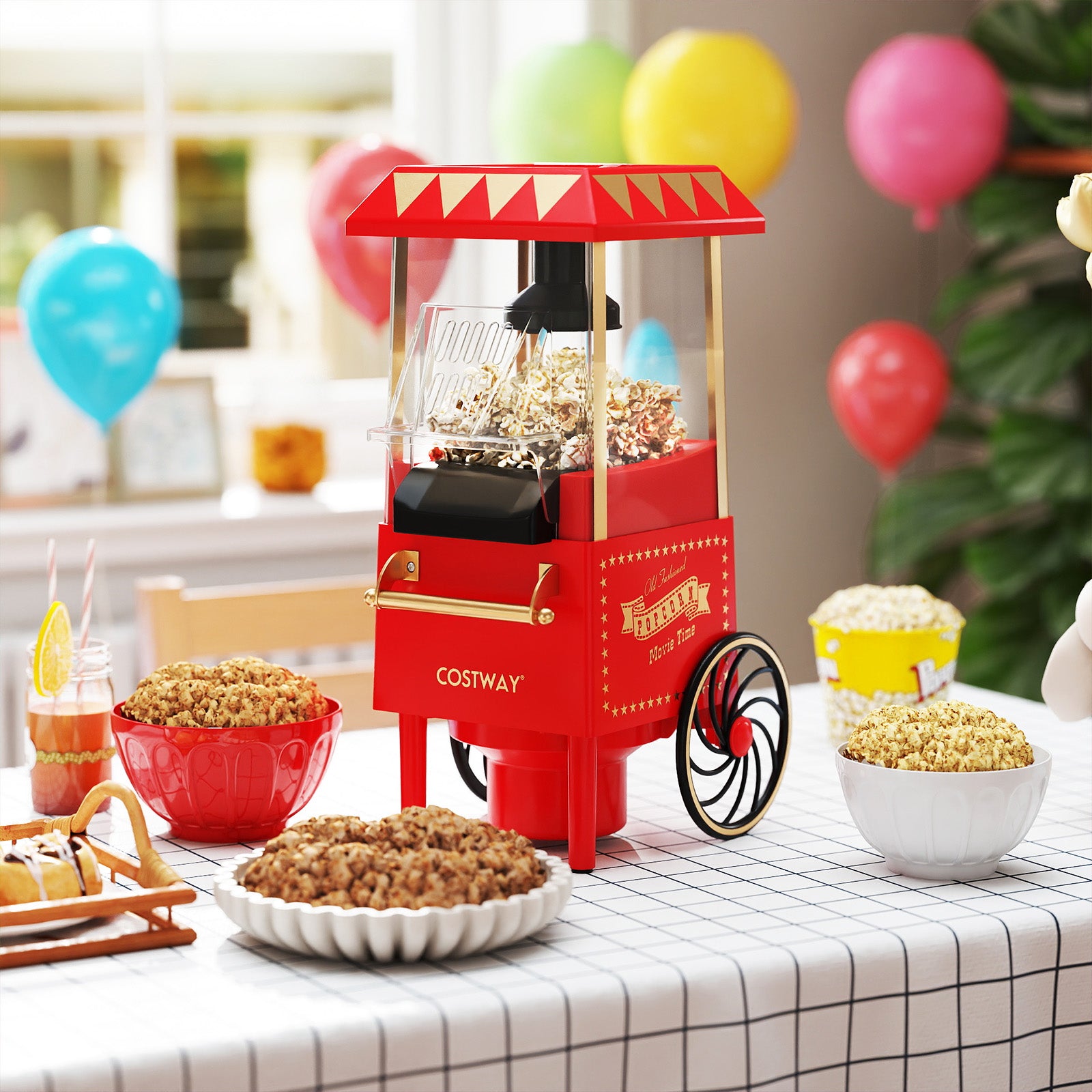 Retro Hot Air Popcorn Maker 1200W, Red Small Appliances at Gallery Canada