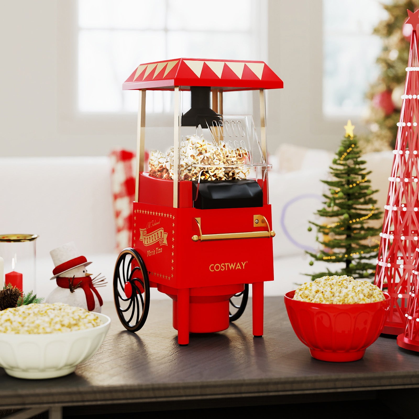 Retro Hot Air Popcorn Maker 1200W, Red Small Appliances at Gallery Canada