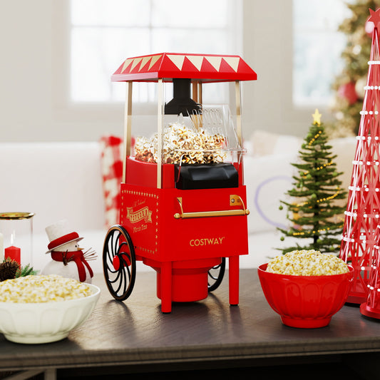 Retro Hot Air Popcorn Maker 1200W, Red Small Appliances Red at Gallery Canada