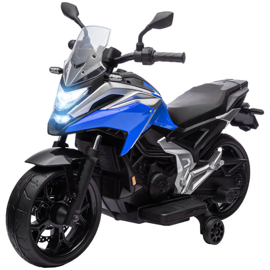 12V Ride on Motorbike for Kids, for 3-6 Years, Blue Electric Motorcycles Blue at Gallery Canada