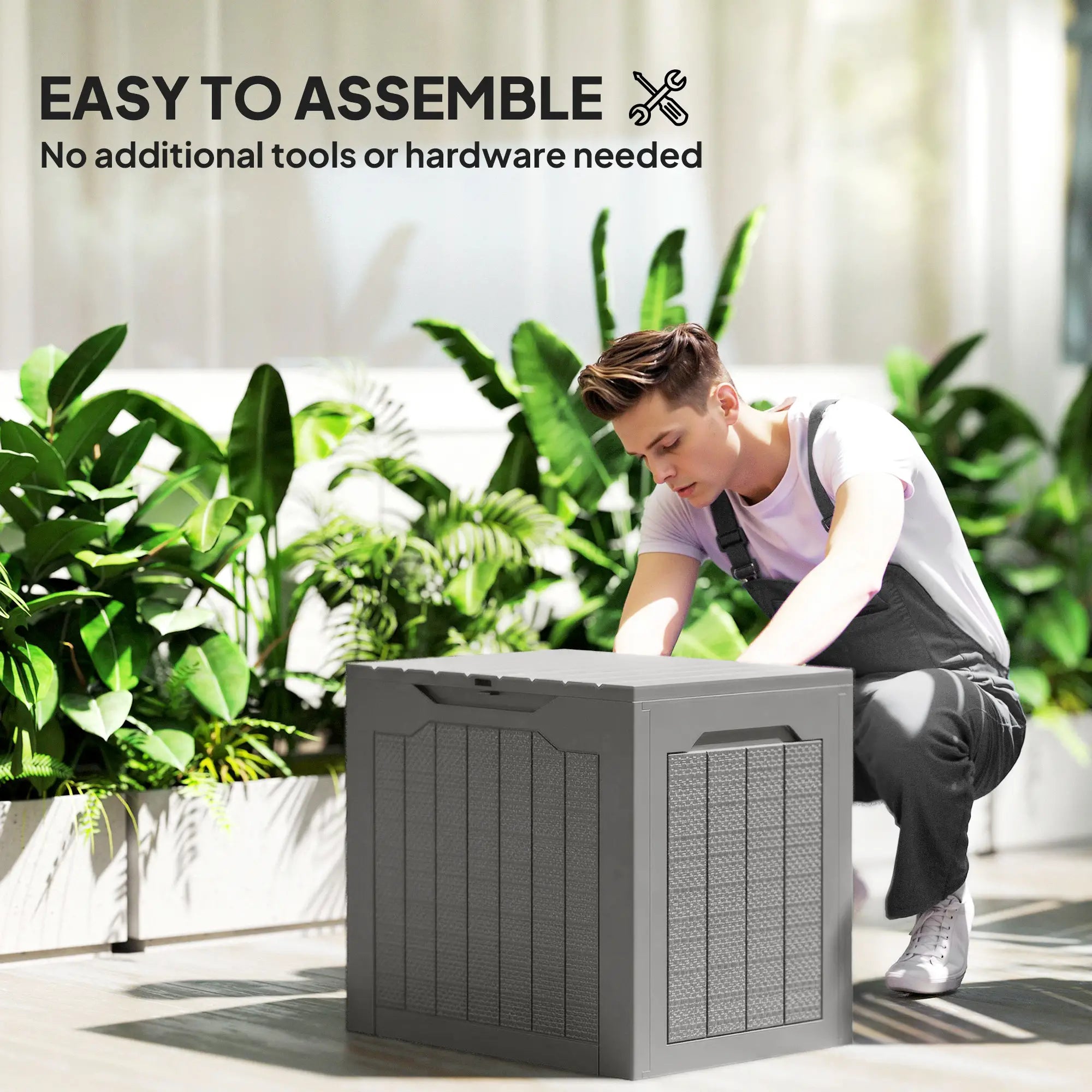 28 Gallon Deck Box, Resin Outdoor Storage With Handles, Waterproof UV Resistant Patio Storage Boxes at Gallery Canada