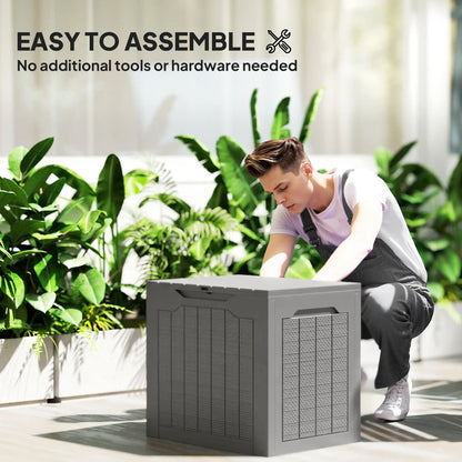 28 Gallon Deck Box, Resin Outdoor Storage With Handles, Waterproof UV Resistant Patio Storage Boxes at Gallery Canada