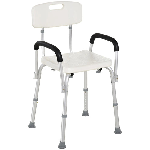 Adjustable Medical Shower Chair with Back, Padded Arms, Non Slip Tub Safety Seat