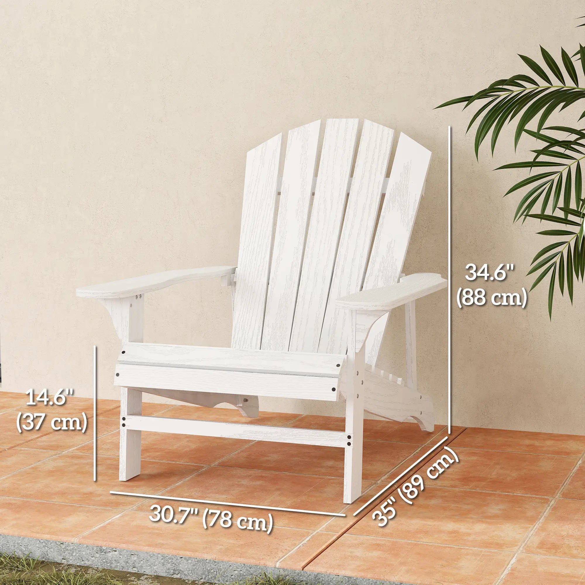 Wood Adirondack Chair, Outdoor Patio Muskoka Chair, White Patio Chairs at Gallery Canada