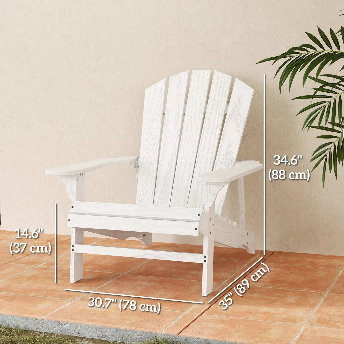 Wood Adirondack Chair, Outdoor Patio Muskoka Chair, White Patio Chairs at Gallery Canada
