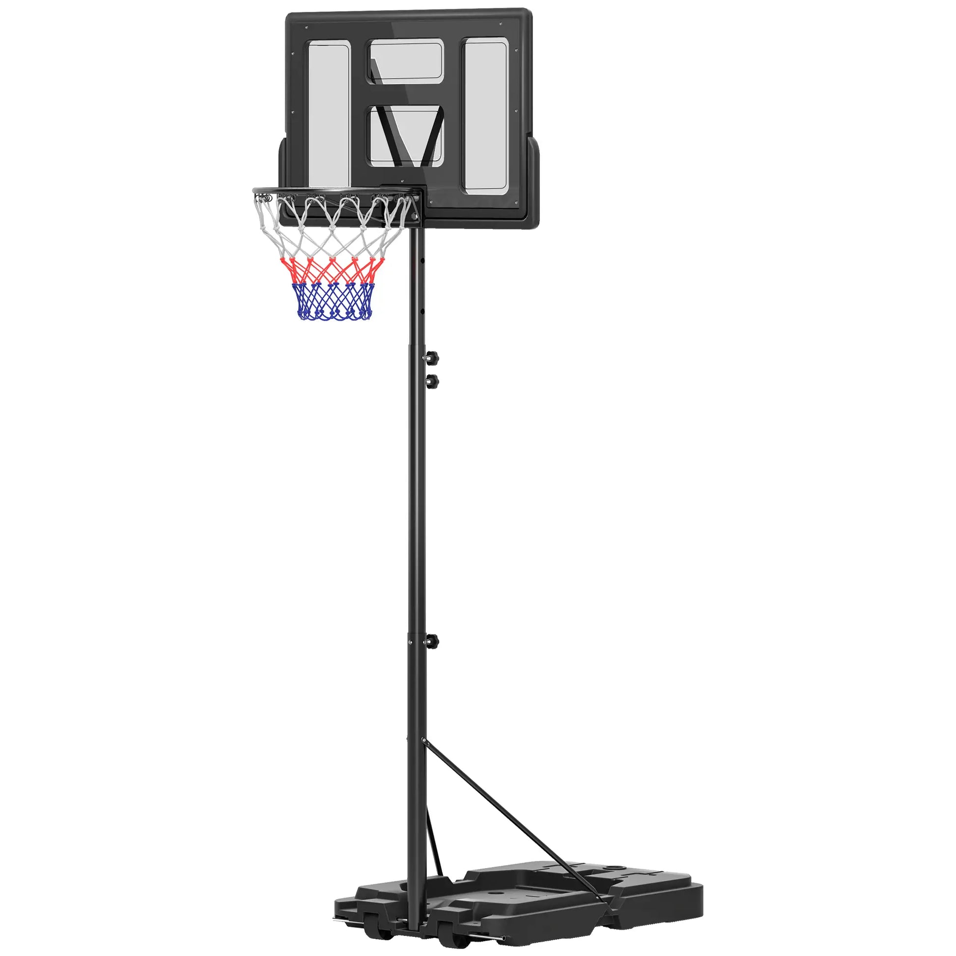 Portable Basketball Hoop, 7.5-10ft, 43" Backboard, Wheels, for Teens Adults Basketball Black at Gallery Canada